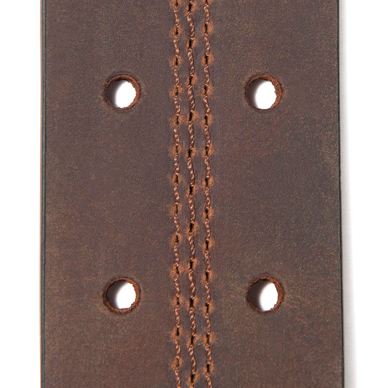Carhartt Men's Signature Casual Belt | Saddle Leather Double Prong Perforated Belt (Brown With Oeb Finish)