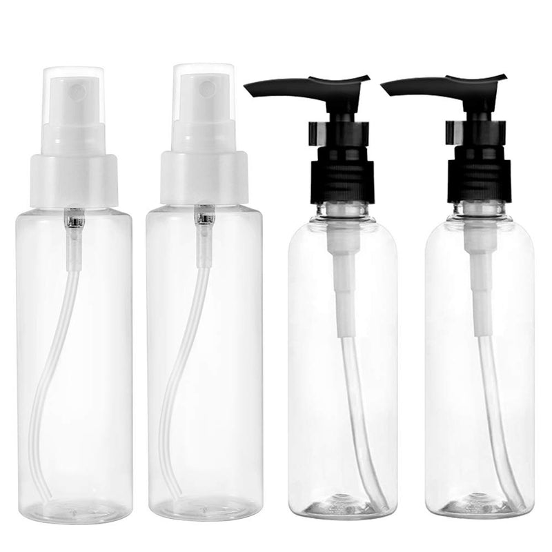 Cehomi 4Pcs Spray Bottles | Plastic Clear Small Travel Bottles