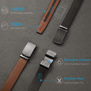 Chaoren Leather Ratchet Dress  Belt | with Automatic Slide | B- Charcoal Depiction Buckle - Cognac