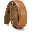 Chaoren Leather Ratchet Dress  Belt | with Automatic Slide | Basic Buckle Silver W Light Brown