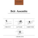 Chaoren Leather Ratchet Dress  Belt | with Automatic Slide | Basic Buckle Silver W Light Brown