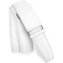 Chaoren Leather Ratchet Dress  Belt | with Automatic Slide | Basic Milk Buckle W White Belt Men