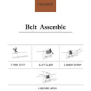 Chaoren Leather Ratchet Dress  Belt | with Automatic Slide | Basic Milk Buckle W White Belt Men