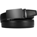 Chaoren Leather Ratchet Dress  Belt | with Automatic Slide | Gun Buckle W Black Dress Belt