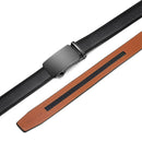 Chaoren Leather Ratchet Dress  Belt | with Automatic Slide | Gun Buckle W Black Dress Belt