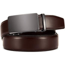 Chaoren Leather Ratchet Dress  Belt | with Automatic Slide | Gun Buckle W Dark Brown Belt