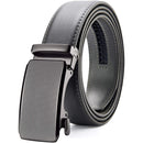 Chaoren Leather Ratchet Dress  Belt | with Automatic Slide | Racheting Belt W Dark Grey