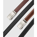 Chaoren Leather Ratchet Dress  Belt | with Automatic Slide | Square Buckle - Cognac