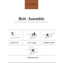 Chaoren Leather Ratchet Dress  Belt | with Automatic Slide | Square Buckle - Cognac