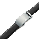 Chaoren Leather Ratchet Dress  Belt | with Automatic Slide | Z-basic Buckle Silver W Dress Belt Black