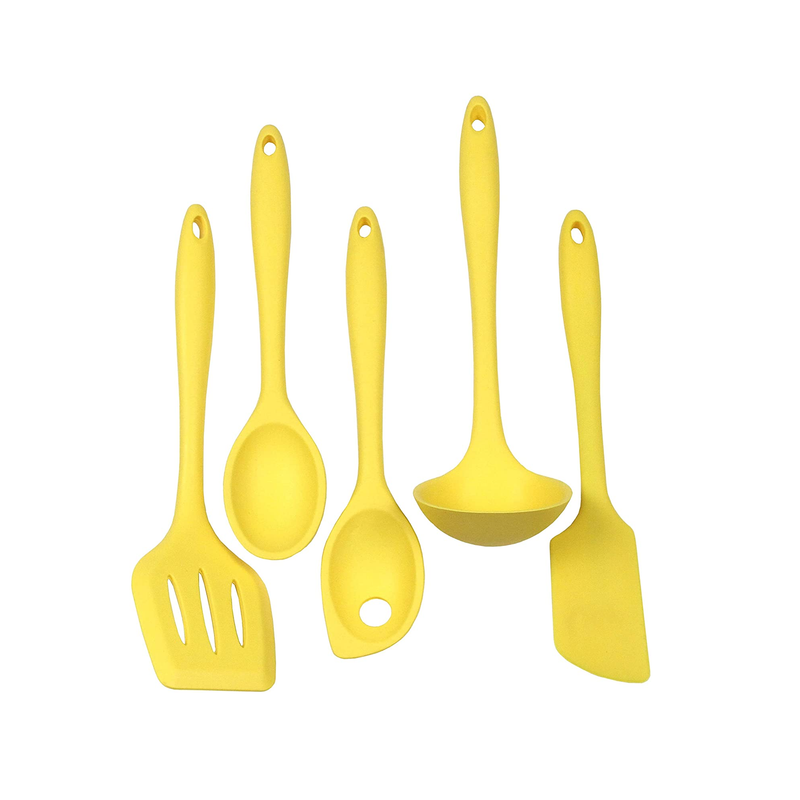 Chef Craft Premium Silicone Kitchen Tool and Utensil Set| 5 Piece Color Yellow