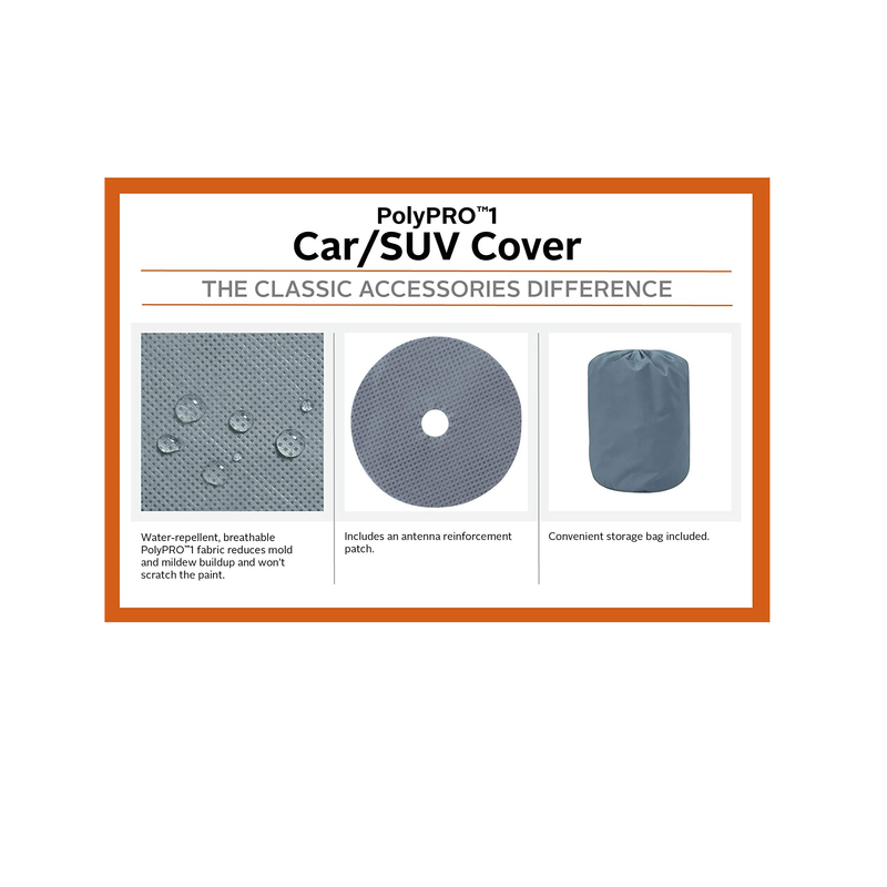 Classic Accessories Over Drive PolyPRO 1 Compact Sedan Car Cover Fits cars 14' - 14'6" L