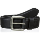 Columbia Men's Classic Logo Belt | Casual Dress with Single Prong Buckle | Color Black Stitched