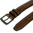 Columbia Men's Classic Logo Belt | Casual Dress with Single Prong Buckle | Color Brown