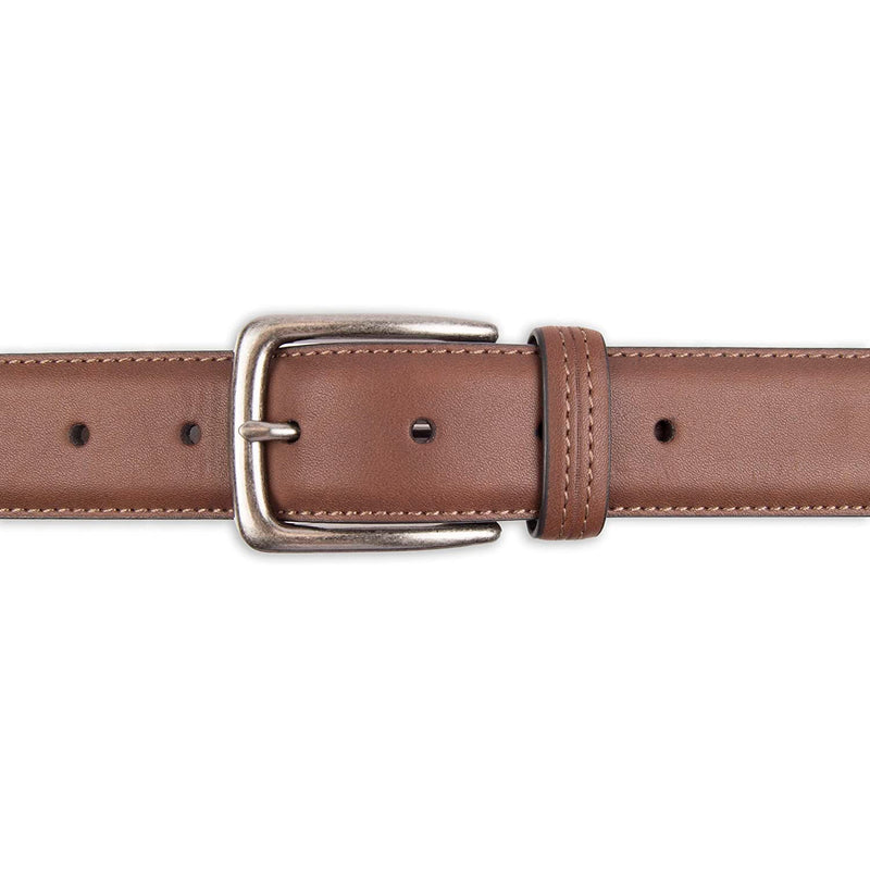 Columbia Men's Classic Logo Belt | Casual Dress with Single Prong Buckle | Color Brown Bull