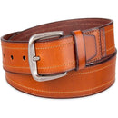 Columbia Men's Classic Logo Belt | Casual Dress with Single Prong Buckle | Stitched Tan