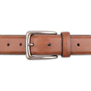 Columbia Men's Classic Logo Belt | Casual Dress with Single Prong Buckle | Color Tan Bull