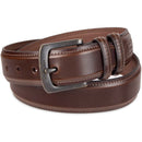 Columbia Men's Classic Logo Belt | Casual Dress with Single Prong Buckle | Color Minimal Brown
