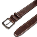 Columbia Men's Classic Logo Belt | Casual Dress with Single Prong Buckle | Color Minimal Brown