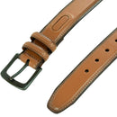 Columbia Men's Classic Logo Belt | Casual Dress with Single Prong Buckle | Color Minimal Tan