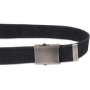 Columbia Men's Military Web Belt-Adjustable Cotton Strap and Metal Plaque Buckle | Color Black