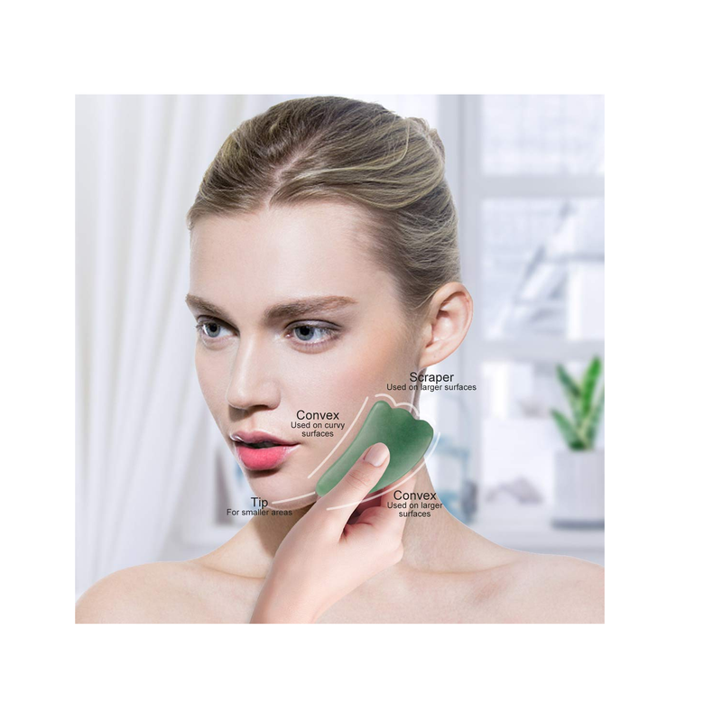 Deciniee Natural Jade Facial Roller Gua Sha Massage Tool for Skin Care