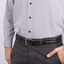 Dockers Men's Leather Braided Casual and Dress Belt | Color Black Leather