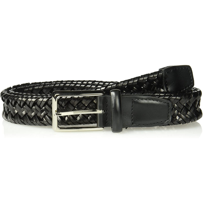 Dockers Men's Leather Braided Casual and Dress Belt | Color Black Stretch