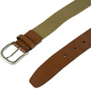 Dockers Men's Leather Braided Casual and Dress Belt | Color Khaki Web