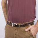 Dockers Men's Leather Braided Casual and Dress Belt | Color Tan Lace