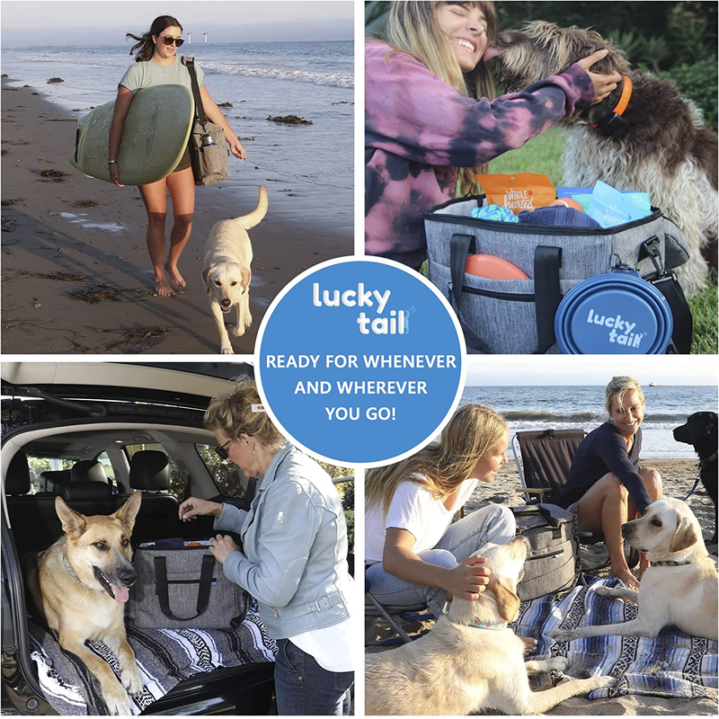 Dog travel bag for supplies from Lucky Tail. Includes Pet Travel Bag O