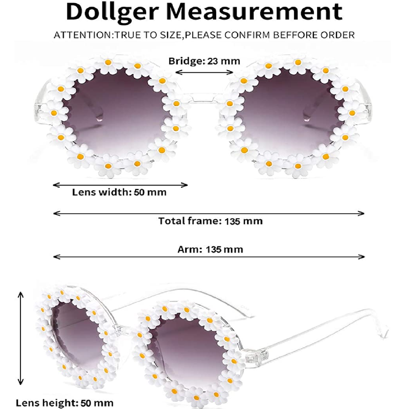 Dollger Retro Daisy Sunglasses For Women Flower Round Fashion Disco Festival