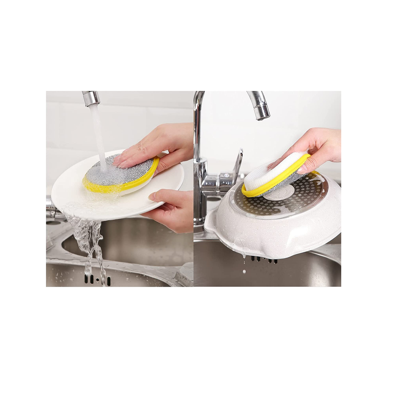 GDJGTA Double Sided Dishwashing Sponge Brush Pot Dishwashing Cleaning Cloth  Kitchen Household Dishwashing Towel Oil and Dir Removal Strong Dishwashing  Cloth Metal for Jewelry (B, One Size) - Yahoo Shopping