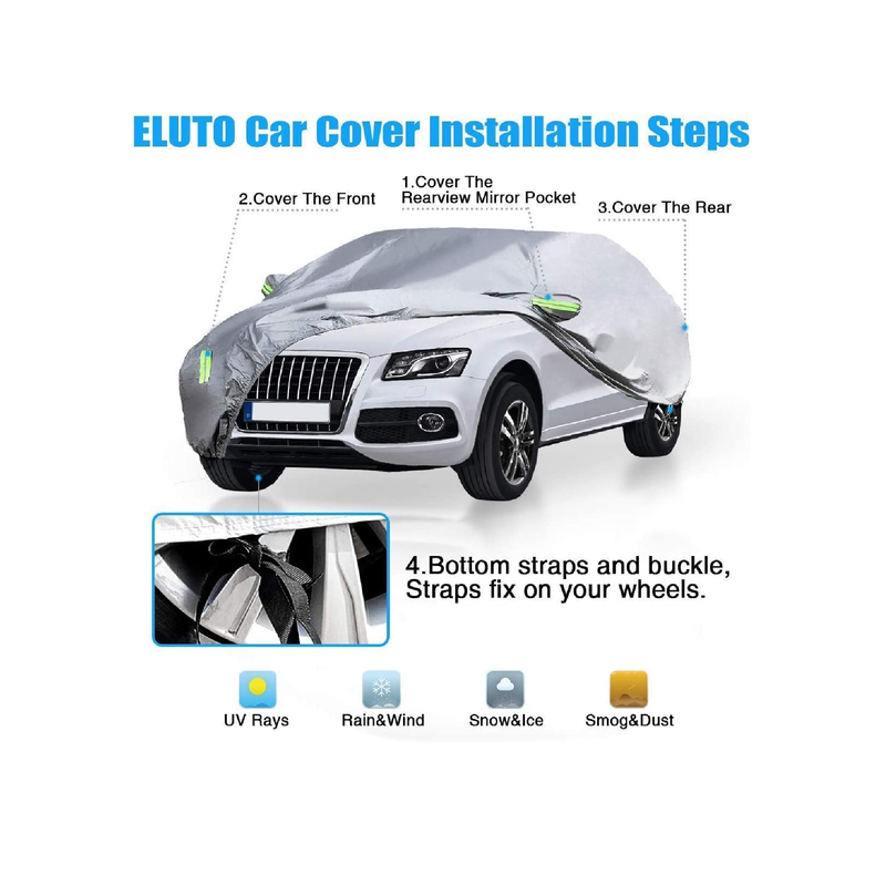 ELUTO SUV Car Cover Waterproof for All Weather | UV Protection