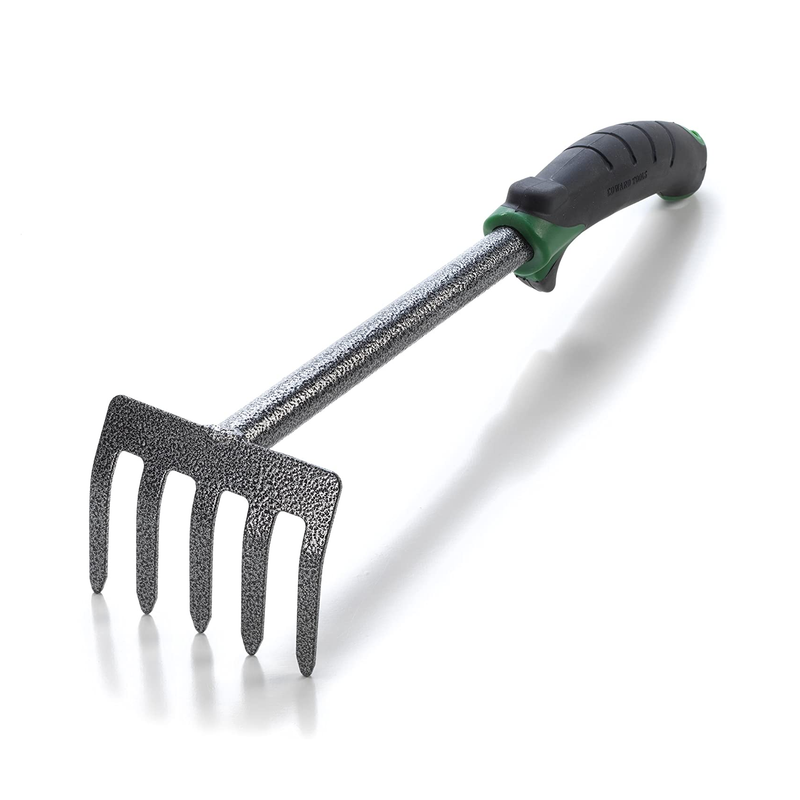 Edward Tools Hand Cultivator Mini Rake | ErgoGrip with Bend Proof Carbon Steel Design