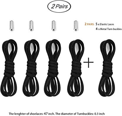 Elastic No Tie Shoe Laces For Adults, Kids and Elderly (2 Pairs)