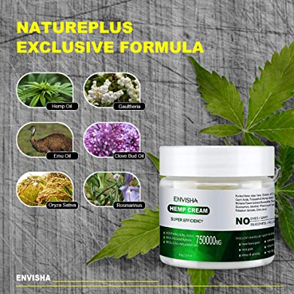 Envisha Hemp Cream for Pain Relief -Pain Cream - Efficient Help Joint Relief, Arthritis & Back Pain Support