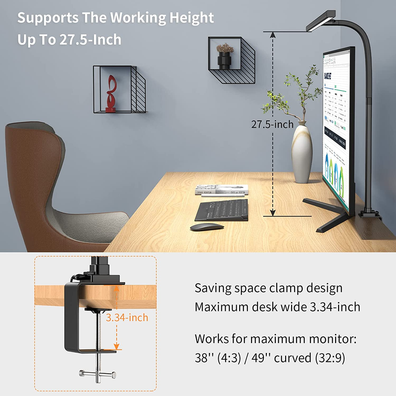 EppieBasic LED Desk Lamp Architect Clamp Desk Lamps for Home Office