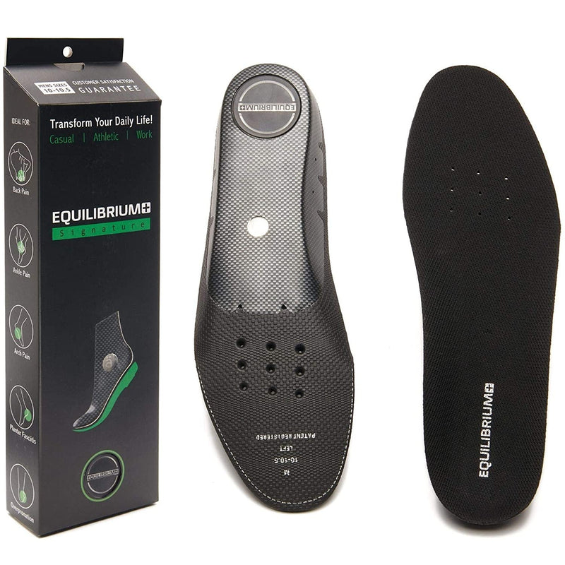 Equilibrium+ | Orthotic Plantar Fasciitis Arch and Balance Support Shoe Insoles | for Men and Women | Comfortable Inserts