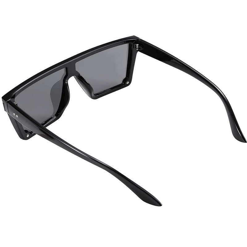 FEISEDY Women Men Flat Top Shield Sunglasses