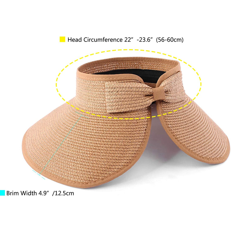 FENELY Women Sun Visors Foldable Straw Hats