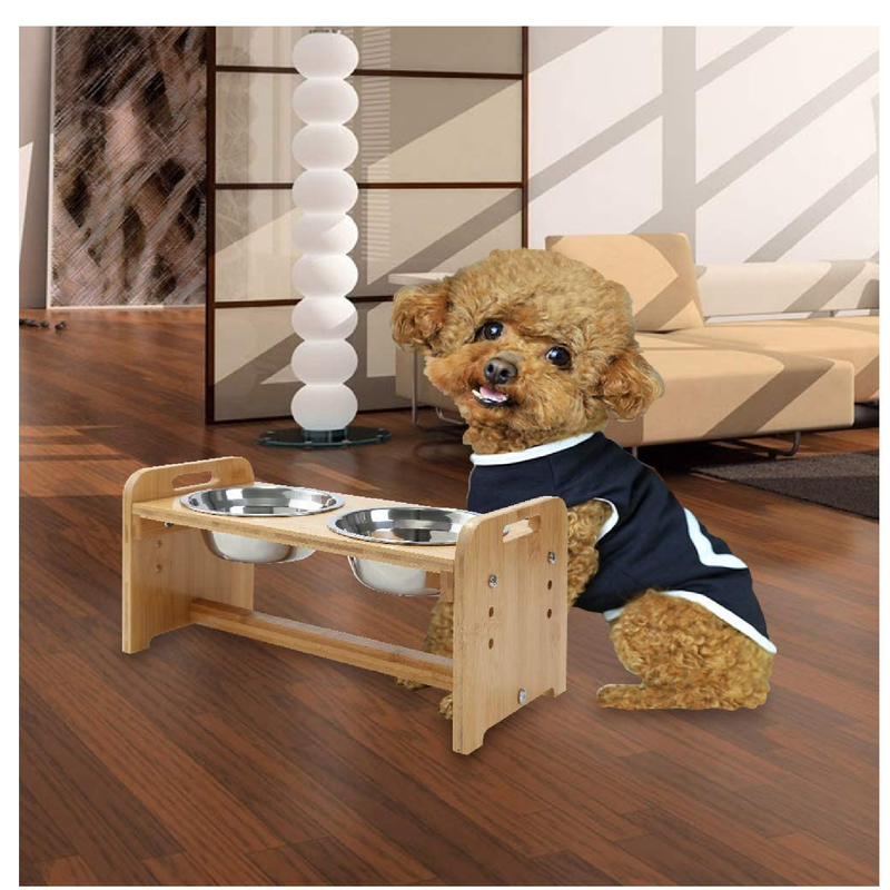 PET ZONE Designer Diner Adjustable Elevated Dog & Cat Bowls, 7-cup 