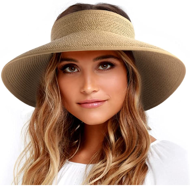 FURTALK | Hats With Visors For Women | Wide Brim | Rollable Straw