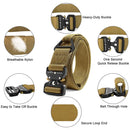 Fairwin Tactical Rigger Belt, |  Nylon Webbing Waist Belt | Brown