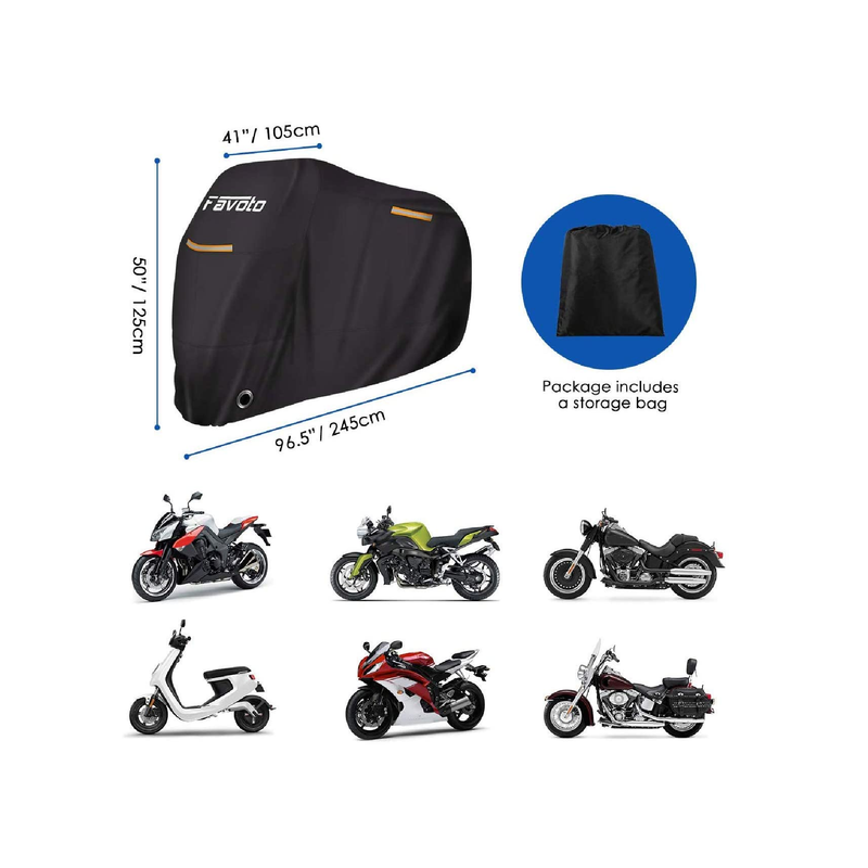 Favoto All Season Motorcycle Cover |Universal Water Resistant