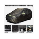 Favoto Hatchback Car Cover | Zipper Design Sun Rain Wind Dust Protection Black