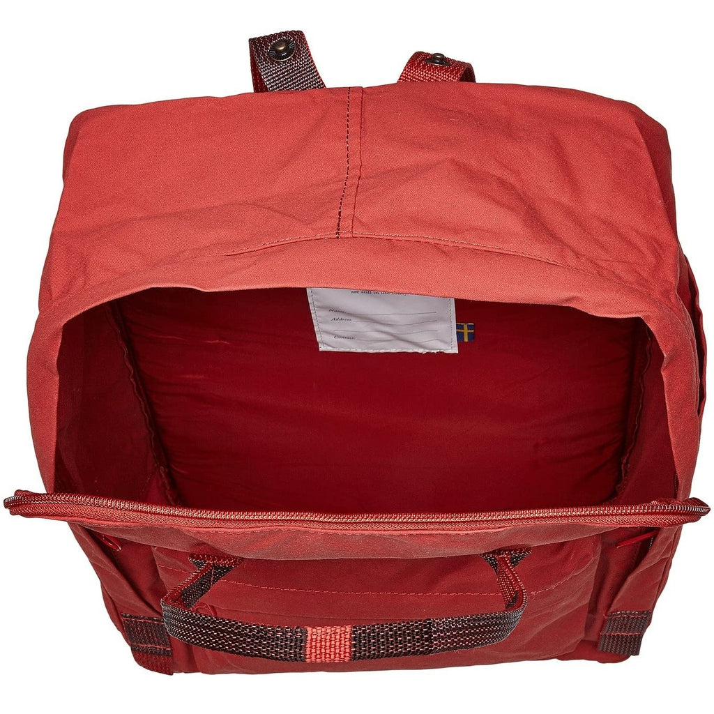 fjallraven mini kanken red random blocked backpack This is the Knken Mini Fjallraven Kanken Mini Backpack Burnt