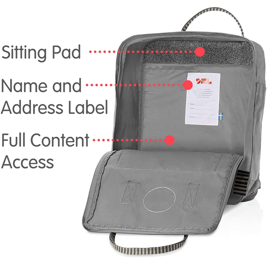 Fjallraven Kanken Classic Backpack for Everyday Fog Striped