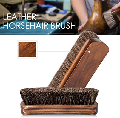 Foloda | 6.7" Horsehair Shoe Shine Brushes with Horse Hair Bristles for Boots