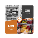 Fridge Organizer with Lid Set of 3 Stackable Plastic Organizer Bins and Removable Drain Tray